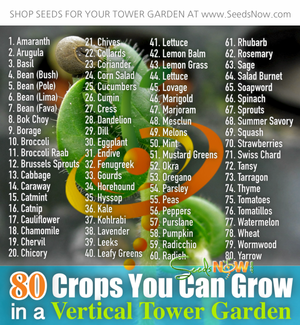 80 Plants You Can Grow with Vertical Towers and Hydroponic Garden System!