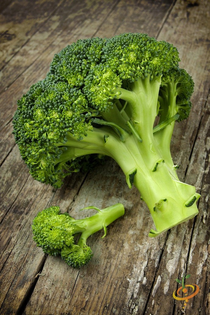 Broccoli Di Cicco seeds fresh green broccoli florets on wooden surface