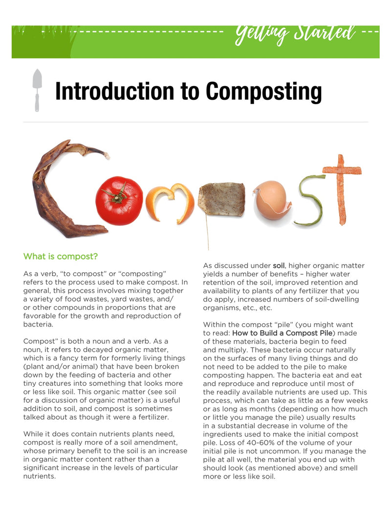Organic compost for gardening, shown in a garden setting, from SeedsNow.com free organic gardening grow guides eBook.